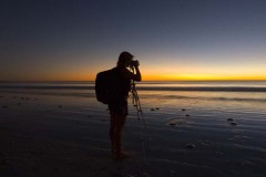 Sunset Photographer - Tracey shoots the sunset on Cable Beach, Broome, WA - [Click for a Larger Image]