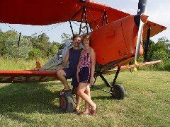John and Glenda after the ride in the tiger moth - [Click for a Larger Image]